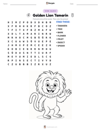Golden Lion Tamarin printable worksheet preview