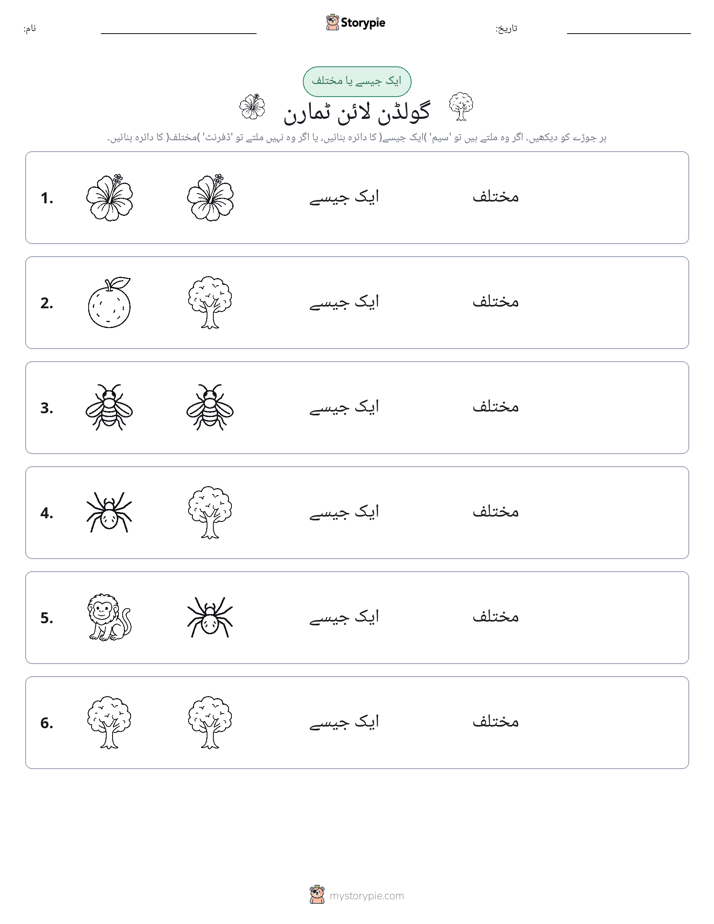 ایک جیسا یا مختلف