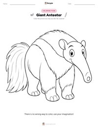 Giant Anteater printable worksheet preview