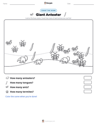 Giant Anteater printable worksheet preview