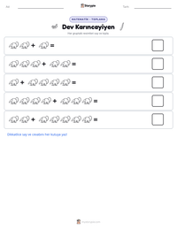 Dev Karıncayiyen yazdırılabilir çalışma sayfası önizlemesi