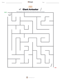 Giant Anteater printable worksheet preview