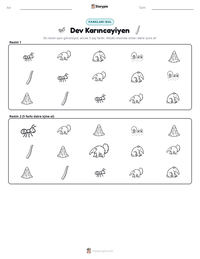 Dev Karıncayiyen yazdırılabilir çalışma sayfası önizlemesi