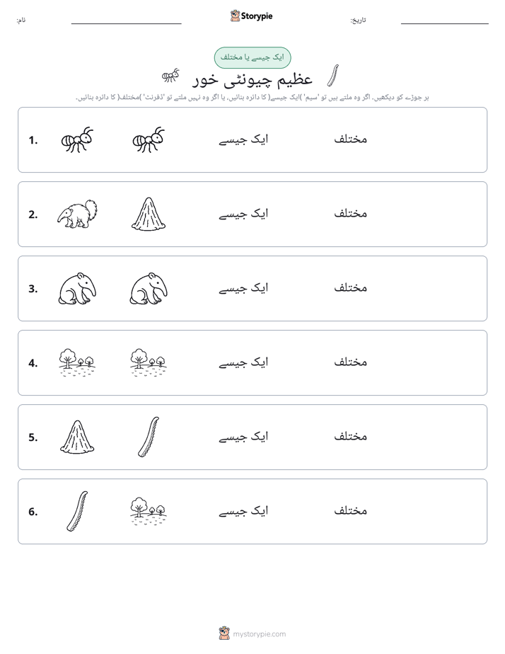 ایک جیسا یا مختلف