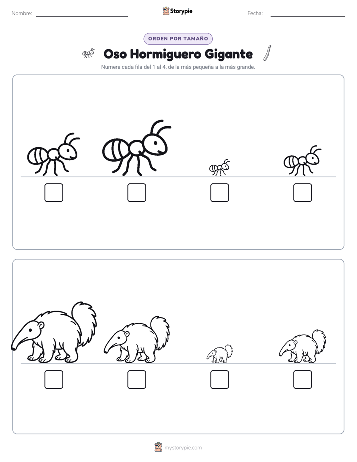 Orden de Tamaños