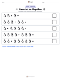Aperçu de la feuille de travail imprimable Manchot de Magellan
