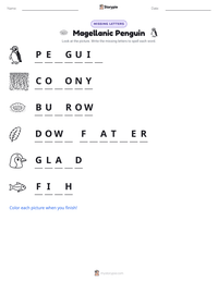 Magellanic Penguin printable worksheet preview
