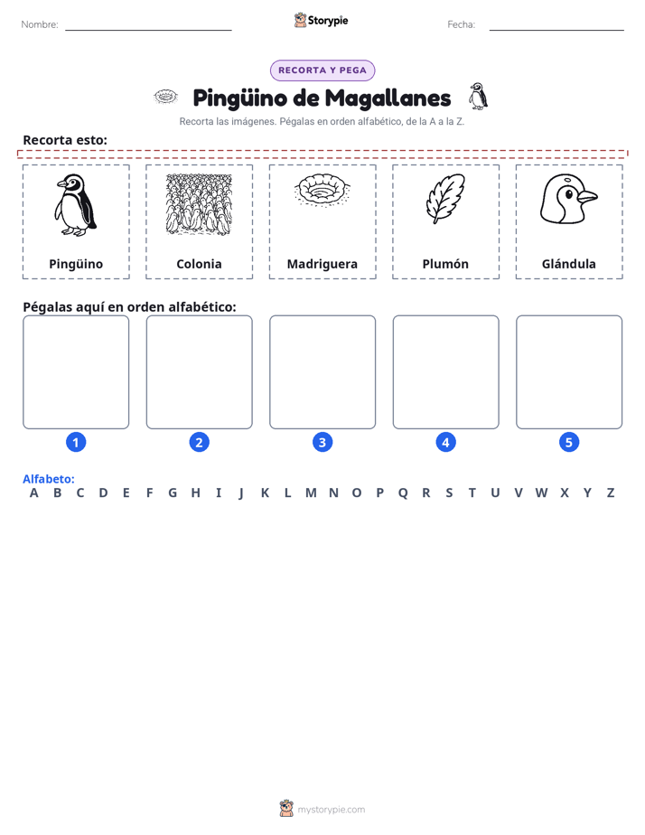 Cortar y Pegar el Alfabeto