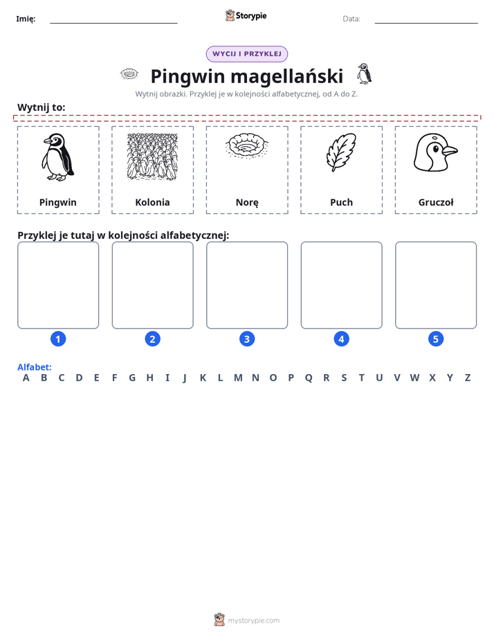 Wytnij i Wklej Alfabet