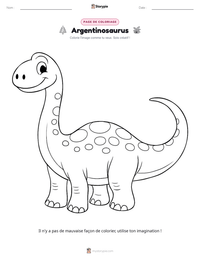 Aperçu de la feuille de travail imprimable Argentinosaurus
