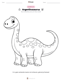 Argentinosaurus afdrukbare werkblad voorbeeld