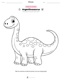 Prévia da folha de atividades imprimível Argentinosaurus