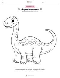 Argentinosaurus yazdırılabilir çalışma sayfası önizlemesi