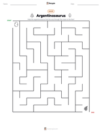 Argentinosaurus printable worksheet preview
