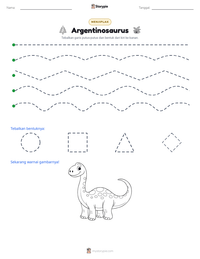 Prabaca lembar kerja cetak Argentinosaurus