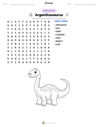 Argentinosaurus printable worksheet preview