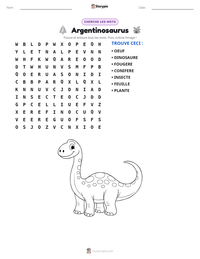 Aperçu de la feuille de travail imprimable Argentinosaurus
