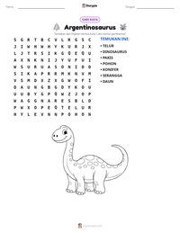 Prabaca lembar kerja cetak Argentinosaurus
