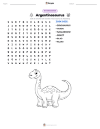Argentinosaurus afdrukbare werkblad voorbeeld