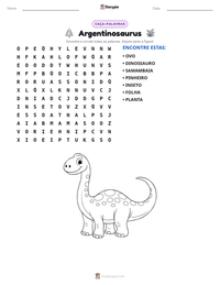 Prévia da folha de atividades imprimível Argentinosaurus