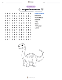 Argentinosaurus yazdırılabilir çalışma sayfası önizlemesi