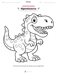 Vista previa de la hoja de trabajo imprimible de Giganotosaurus