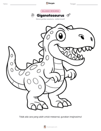 Prabaca lembar kerja cetak Giganotosaurus