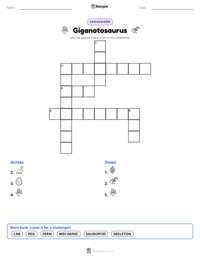 Giganotosaurus printable worksheet preview