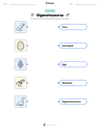 Giganotosaurus printable worksheet preview