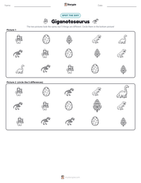 Giganotosaurus printable worksheet preview