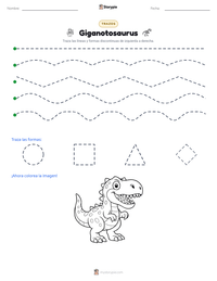 Vista previa de la hoja de trabajo imprimible de Giganotosaurus