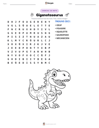 Aperçu de la feuille de travail imprimable Giganotosaurus