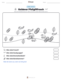 Goldener Pfeilgiftfrosch druckbare Arbeitsblatt Vorschau