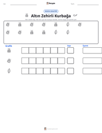 Altın Zehirli Kurbağa yazdırılabilir çalışma sayfası önizlemesi