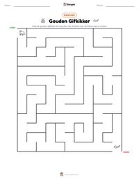 Gouden Gifkikker afdrukbare werkblad voorbeeld