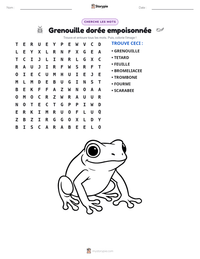 Aperçu de la feuille de travail imprimable Grenouille dorée empoisonnée