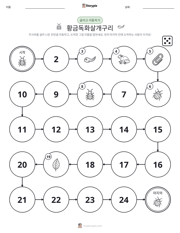 주사위 굴리고 이동하기 게임