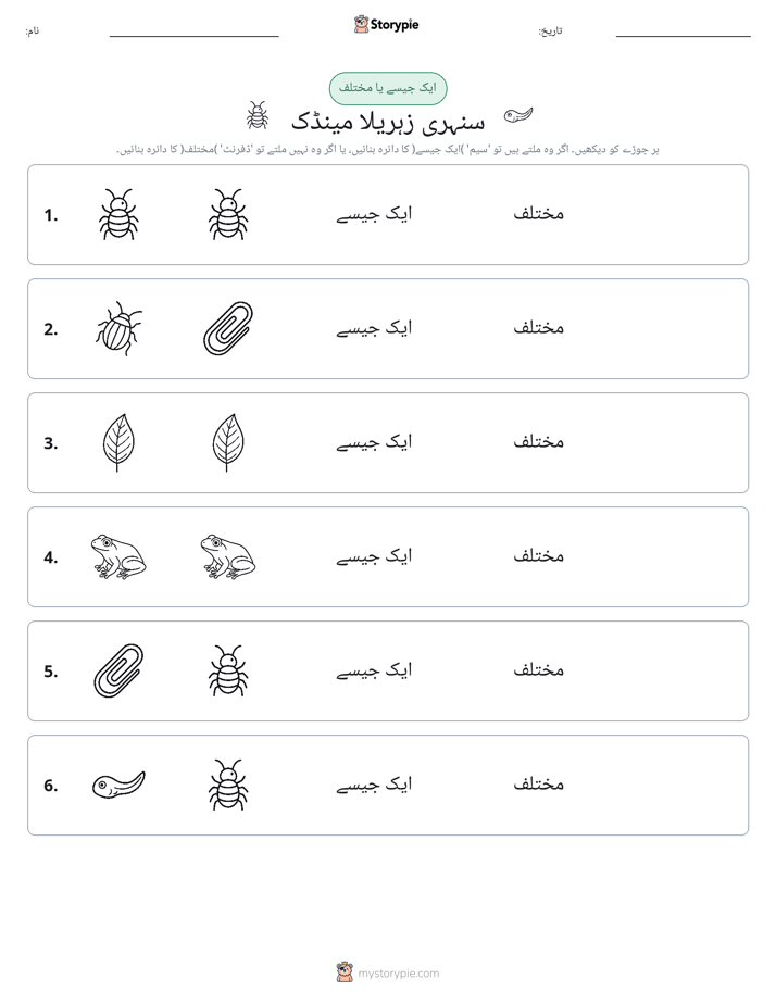 ایک جیسا یا مختلف