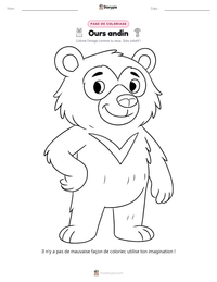 Aperçu de la feuille de travail imprimable Ours andin