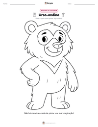 Prévia da folha de atividades imprimível Urso-andino
