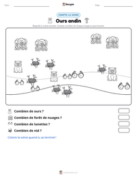 Aperçu de la feuille de travail imprimable Ours andin