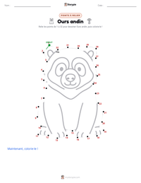 Aperçu de la feuille de travail imprimable Ours andin