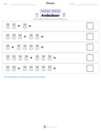 Andesbeer afdrukbare werkblad voorbeeld