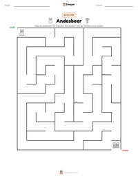 Andesbeer afdrukbare werkblad voorbeeld
