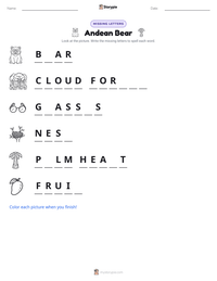 Andean Bear printable worksheet preview