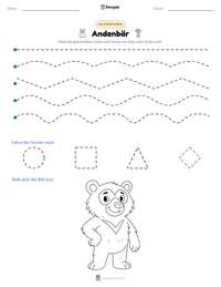 Andenbär druckbare Arbeitsblatt Vorschau