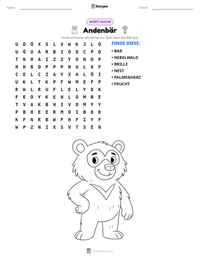 Andenbär druckbare Arbeitsblatt Vorschau
