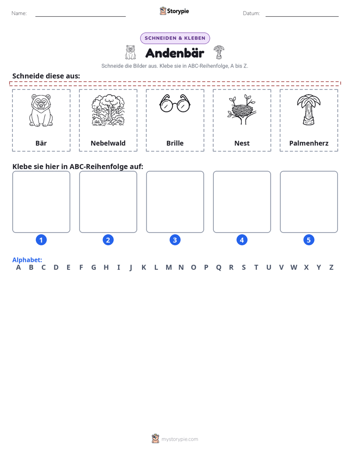 Schneiden & Einfügen Alphabet