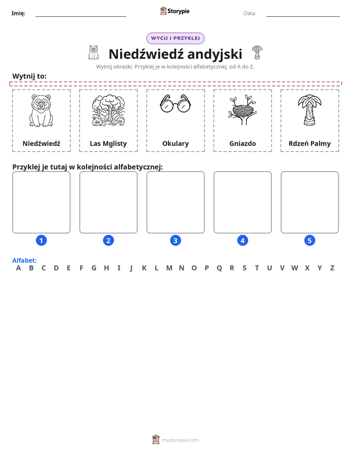 Wytnij i Wklej Alfabet