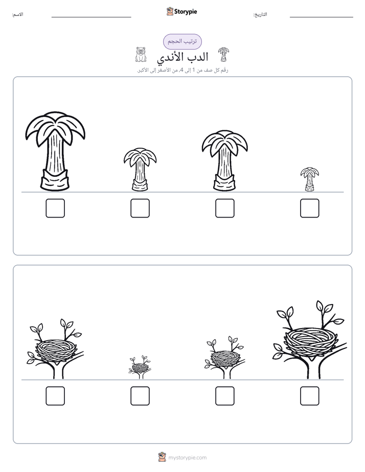 ترتيب الحجم